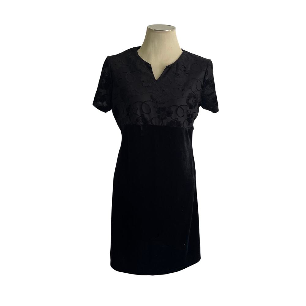 Vtg Y2K 2000s Black Burnout Velvet Mini Dress Sz L Whimsygoth Fairy Grunge